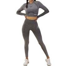 Gymshark Vital Seamless Ombre Long Sleeve Crop Top and Leggings Set Size XS Gray - £27.02 GBP