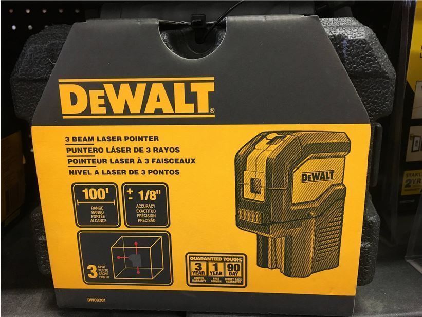Primary image for NEW DEWALT DW08302 100-Feet Self-Leveling 3 Beam Laser Pointer with Batteries