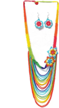 Beautiful Handmade Seed Bead Necklace American Style Native Necklace - £17.52 GBP