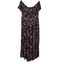 Lulu&#39;s Maxi Dress XL Black Floral Off the Shoulder Maxi Side Slits Roman... - £39.31 GBP