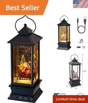 Charming 4&quot; Santa Snow Globe Lantern - Battery &amp; USB Powered for Christmas - $49.50