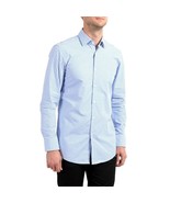 Hugo Boss Mens Dress Shirt Blue White Plaid Long Sleeve Size Large Regul... - $43.39