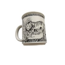 1989 Gottschalk San Diego Zoo Wild Animal Park Tiger Coffee Mug Black &amp; White - £14.70 GBP