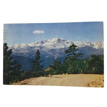 Postcard Snow Covered Pikes Peak Colorado Springs Colorado Chrome Posted - £6.21 GBP