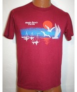 Vintage 80s MEXICO BEACH FLORIDA  Single Stitch T-SHIRT M Seagulls Sunse... - $34.64