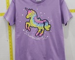Charleston SC Youth Souvenir &#39;Unicorn&#39; Graphic T-Shirt Lilac Size S - £10.07 GBP