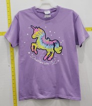 Charleston SC Youth Souvenir &#39;Unicorn&#39; Graphic T-Shirt Lilac Size S - $12.86