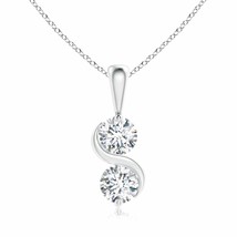 ANGARA Natural 2 Diamond Swirl Pendant Necklace for Women in Silver (0.76 Ctw) - £1,130.28 GBP+