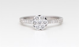 18k White Round Diamond Multi-Stone Shank Ring (0.71 Ct G SI2 Clarity) - £1,023.71 GBP