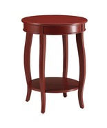 Aberta Round Accent Table, Red Finish - $2,227.31 MXN