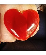 Unique BLOOD RED HEART RING adjustable HUGE resin STATEMENT handmade RUB... - $219.74 MXN