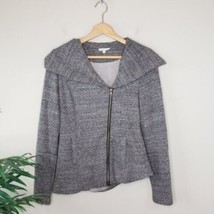 Mystree | Dark Heather Gray Asymmetrical Zip Sweater Jacket, womens size... - $23.22