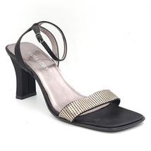 Sam &amp; Libby Women Slingback Ankle Strap Sandal Sparkle Size US 9.5M Black Silver - $12.86