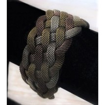 Vintage Bracelet / Bangle - Multi Tone Woven Design - $15.99