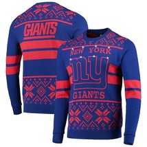 NFL Licensed Men&#39;s New York Giants Royal/Red Light Up Ugly Sweater - £42.95 GBP