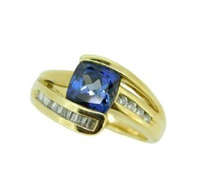 Authenticity Guarantee 
1ct Cushion Cut Genuine Natural Tanzanite Ring with D... - £1,512.04 GBP