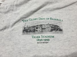 Detroit Tigers Briggs Stadium XL Shirt Glory Days Baseball Button 1896-1999 VTG - £14.00 GBP