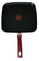 T-FAL ~ RED ~ 10.25&quot; Square Griddle ~ Non-Stick ~ Thermo-Spot ~ Oven Safe - £25.85 GBP
