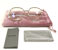 Miu Miu Eyeglasses Frames SMU 52W 5AK-08N Gold Oversized Semi Rim 60-19-125 - £216.83 GBP