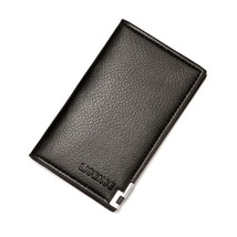 PURDORED 1 Pc Men Long Card Holder Soft PU Leather Business Card Case Bank Credi - £19.42 GBP