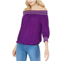 INC Blouse Peasant Shirt Ribbed Three-quarter Sleeve Off Shoulder Lightw... - $27.12