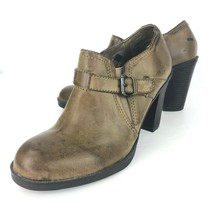  White Mountain Ticket 7.5 Taupe Destress Bootie Shoe Heels Round Toe - £40.17 GBP