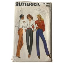 1980s Butterick 6766 Misses Pants 8 Chino Poplin Linen Silk Wool Twill - $9.87