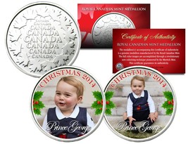 Prince George * 2014 Christmas * Set Of 2 Royal Canadian Mint Medallion Coins - £8.11 GBP