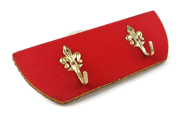 Fleur de lis coat rack wall mounted vintage bright red victorian clothes hanger - £20.65 GBP