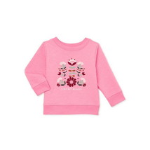 Garanimals Baby Girl Long Sleeve Graphic Fleece Sweatshirt, Size 18M Pink - £7.77 GBP