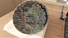 Mitterteich fine china tea saucer set of six plates with world map image - £27.91 GBP