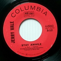 Jerry Vale - Stay Awhile / It&#39;s All in the Game [7&quot; 45 rpm Single] 1969 Columbia - £1.81 GBP