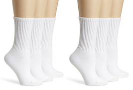 Jefferies Socks Womens Sport Crew Seamless Lightweight Cotton Socks 6 Pair Pack - £12.78 GBP