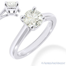 Forever ONE D-E-F Round Cut Moissanite 14k White Gold Solitaire Engagement Ring - £701.53 GBP+