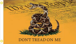 GADSDEN DONT TREAD ON ME WE THE PEOPLE DBL SIDED SNAKE FLAG 3X5 FLAGS 15... - £23.05 GBP
