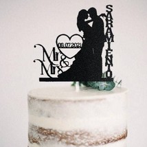 MR. &amp; Mrs. Wedding Any Name Cake Topper || Wedding Date Cake Topper || A... - £6.27 GBP