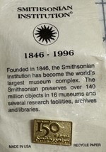 Vintage Smithsonian Pin Anniversary 150 1846-1996 Golden Lapel Badge New - £7.41 GBP