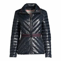 Hunter Women&#39;s Gloss Down Puffer Jacket in Navy Blue $385, Sz S New! - £116.80 GBP