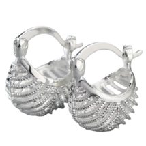 925 Sterling Silver Chunky Big Hoop Earrings - New - £11.80 GBP