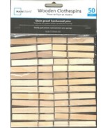 50 Wood CLOTHESPINS clAmp Spring Style natural Wooden laundry Clothes Li... - $443.87 MXN