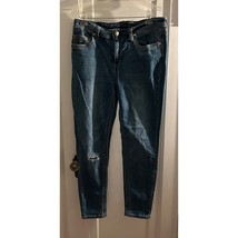 Seven 7 For All mankind Skinny Jeans Womens 14W Blue Distressed Ripped P... - $25.26