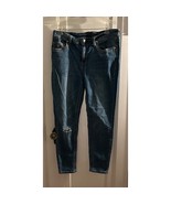 Seven 7 For All mankind Skinny Jeans Womens 14W Blue Distressed Ripped Pants - $25.26