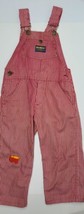 4T Vintage 90s Kids Toddler Oshkosh B&#39;gosh Striped Cotton Overalls Pants Red... - $27.72