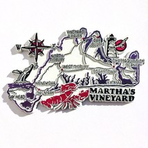 refrigerator magnet Martha&#39;s Vineyard Island Map collectible travel souv... - £6.17 GBP