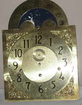 Grandfather Clock Dial Hermle 1161-853 NEW Brass Color Moon, Gears - £105.62 GBP