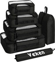 Set of 6 Luggage Organizer Bags for Travel Essentials - Packing Cubes in 4 Sizes - £18.30 GBP