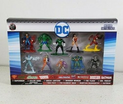 DC Universe 10 Pack Figure Collectors Set 100% Die Cast Metal Nano Metal... - £21.86 GBP