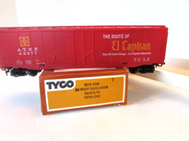 Tyco HO 339A:300 Santa Fe 50&#39; Plug Door Box Car #49277 Red Boxed Lot-E - $9.85