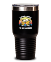 30 oz Tumbler Stainless Steel Funny  Cheers And Beers To My 50 Years  - £26.27 GBP