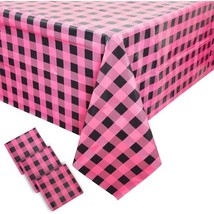 Buffalo Plaid Table Covers For Girl Baby Shower (54 X 108 In 3 Pcs) - £15.97 GBP